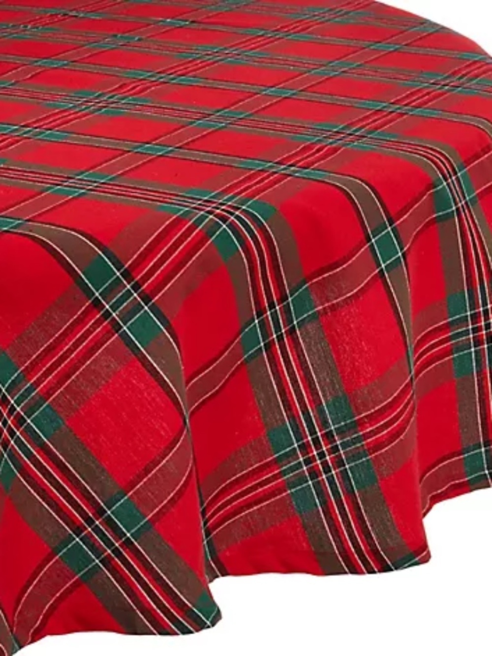 Design Imports Holiday Plaid Tablecloth 70" Round